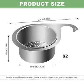 BOUFEIDA Strainer Basket Sink, Kitchen Sink, Stainless Steel Swan Shape Strainer Basket for Sink, Removable Tap Hanging Filter Basket, Hanging Corner Sink Strainer, Pack of 2