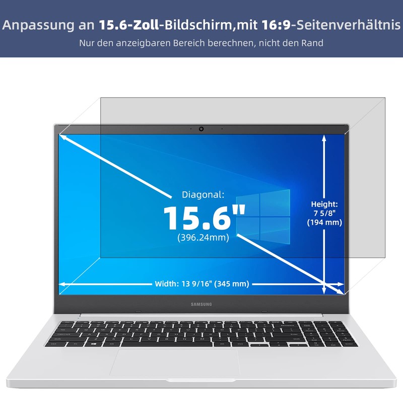 Laptop Privacy Screen 15.6 Inch Aspect Ratio 16:9, Anti Blue
