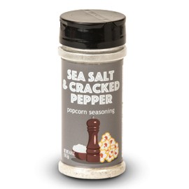Salt and Pepper Popcorn Seasoning - Wabash Valley Farms Sea Salt and Cracked Black Pepper Seasoning, Movie Night Popcorn Seasonings, Gourmet Popcorn Toppings (4 oz)