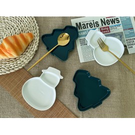 Cute Ceramic Spoon Rest & Holder for Stove Top, Christmas Tree Shaped Coffee & kitchen Spoon Rest & Holder for Kitchen Counter, Stove & Cooking Spoon Holder for Ladle & Utensil & Spatula & Tong Rest