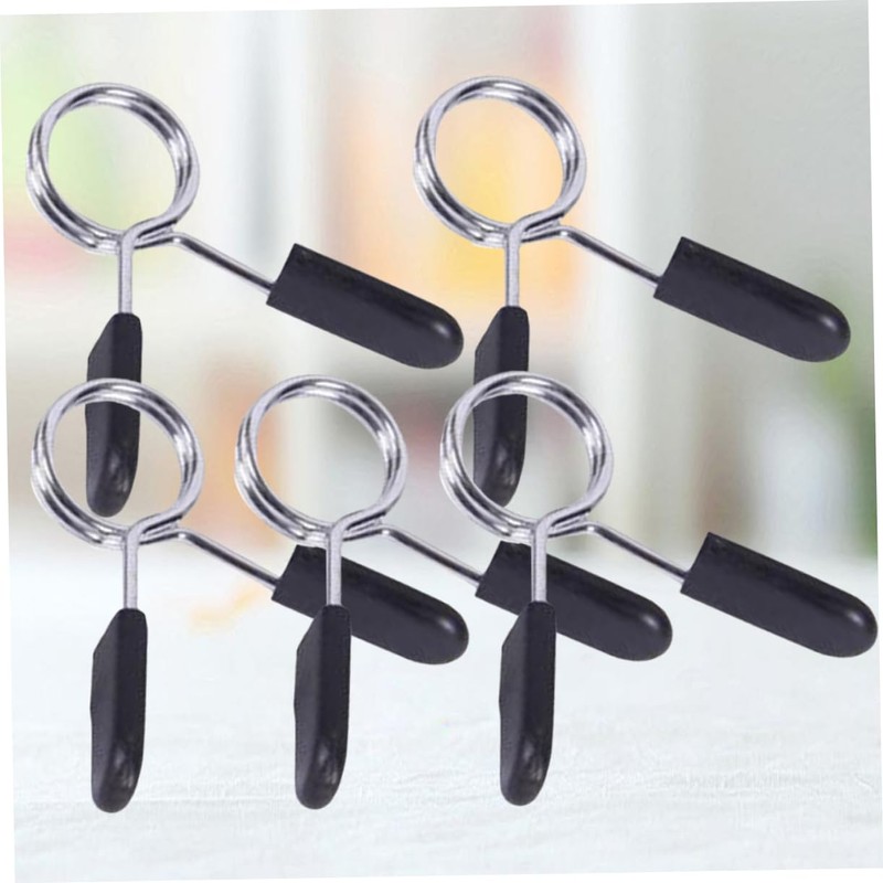 BESPORTBLE 5pcs 24mm Dumbbell Barbell Clamps Spring Clip Collars Barbell