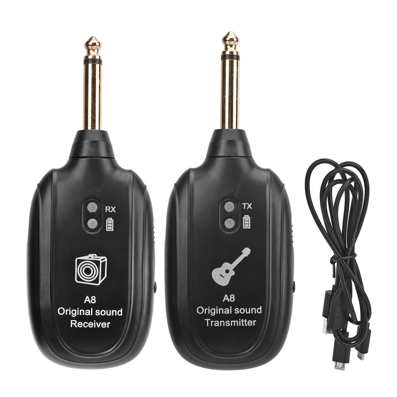 Wireless Guitar System 20Hz to 20KHz UHF Rechargeable Guitar Transmitter
