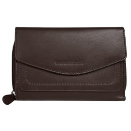 bruno banani Genuine Leather Women's Large Wallet with RFID Protection, Wallet with Coin Compartment, Purse for Many Cards, 022206, brown, One size fits all