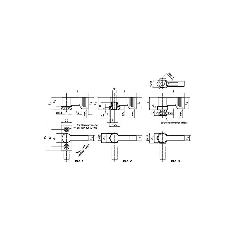 HALDER 24101.0231 Twist Latch, Silver, d1=17 mm