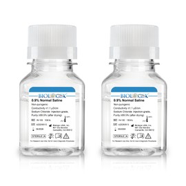 CryoKing 0.9% Normal Saline Solution, 0.1um Filtration Sterilized SPSS Buffer for Lab Use, DNase/RNase/Protease/Pyrogen Free, Ready-to-Use, 100ml/Bottle, 2 Bottles/Case (200ml Total)