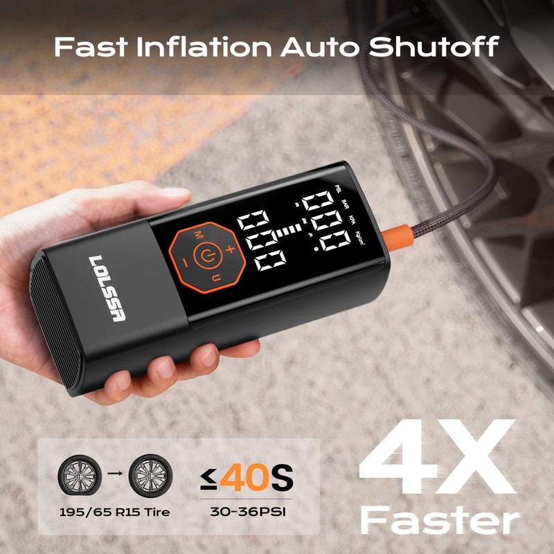 Tire Inflator Portable Air Compressor Cordless Air Pump for Car