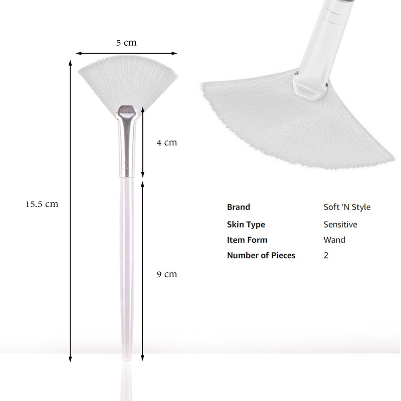 Soft 'N Style Taklon Fan Mask Brush Acid Applicator for