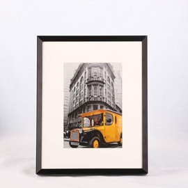 Art Emotion Aluminum Picture Frame with 2MM Glass (BLACK, 8x10 with 5x7 Opening), Hangers and Easel Included for Wall or Tabletop, Horizontal or Vertical Display, Pack of 2