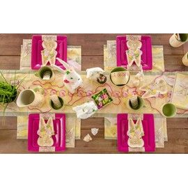 Boston International IHR - Servilletas de papel de 3 capas, tamaño de huéspedes de 16 unidades, diseño de corona de conejo