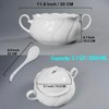 dingdaer Ceramic Serving Soup Tureen Bowls with Lid and soup