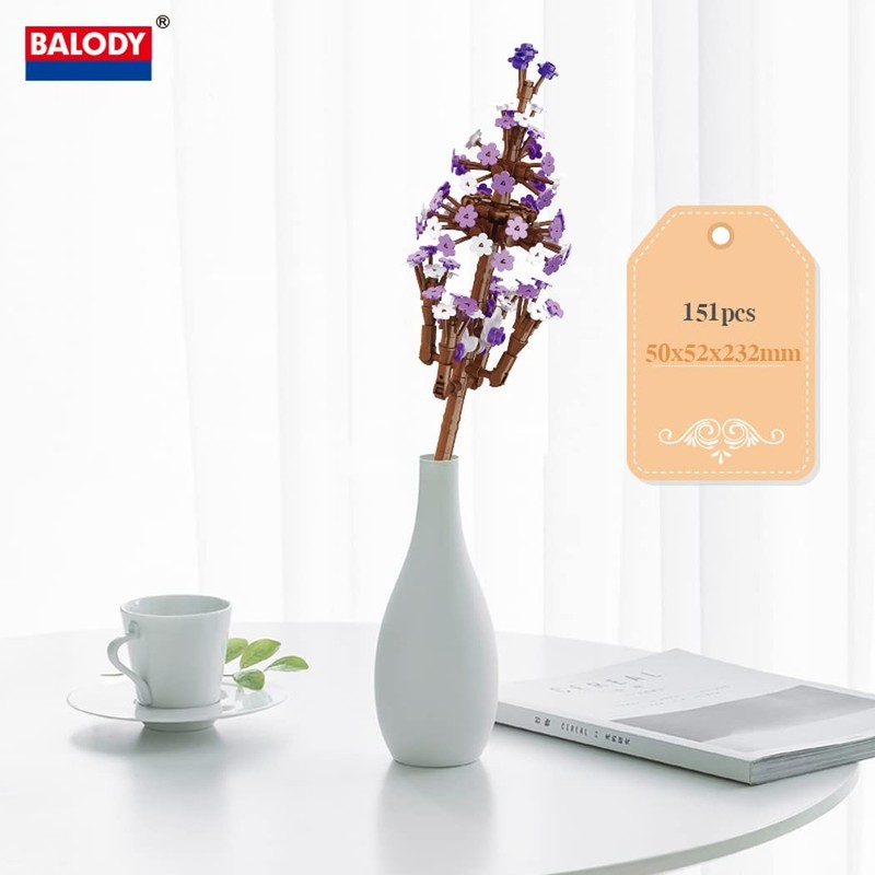 Flower Model for Building with Small Building Blocks. Lavender