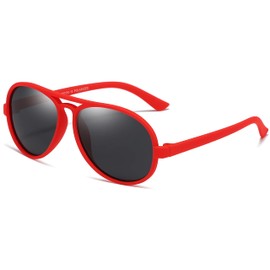 LEICO FASHION Toddler Baby Infant Polarized Aviator Sunglasses for Boys Girls Kids Age 0-4 - Shatterproof Rubberized Frame