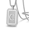 Zillaly initial letter Pendant Necklace Men Women boy Capital silver