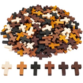 120PCS Small Wooden Cross, 6 Colors Mini Wooden Crosses for Crafts