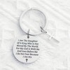 VALAFO Baptism Keychain Gifts for Women I Am The Daughter