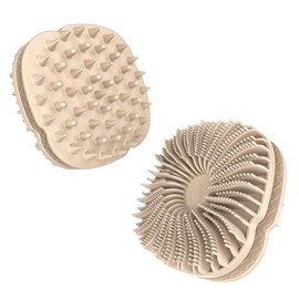 Double-Sided Design Body Brush，2-in-1 Silicone Body Scrubber Deeply Cleanse Skin Suitable for sensitive skin of women and men Exfoliating body brush，Used for showering (apricot)