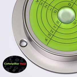 Large Flanged Metal Circular Angle Spirit Bubble Degree Level (Green aqueous) 71mm Diameter with Degree Marking, (2 51/64 in)