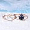 Blue Sandstone Celestial Crown Stackable Ring | 1.25ct Gemstone &