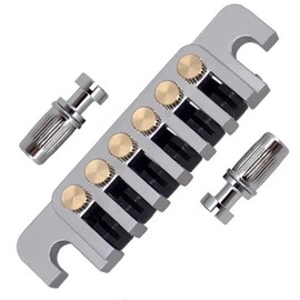LP Electric Guitar Tune O Matic Bridge Pull Plate Tail Piece Reversible String Code Guitar Roller Saddle Bridge TP-6 Bridge Stop Rod Compatible with Les Paul/SG/ES/EPI Gear Replacement Part