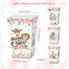 JeVenis 12 PCS Pink Jungle Animal Popcorn Boxes Treat Bags