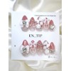 Peach Garden Ribbon Handmade Nail Tips - Short Coffin /