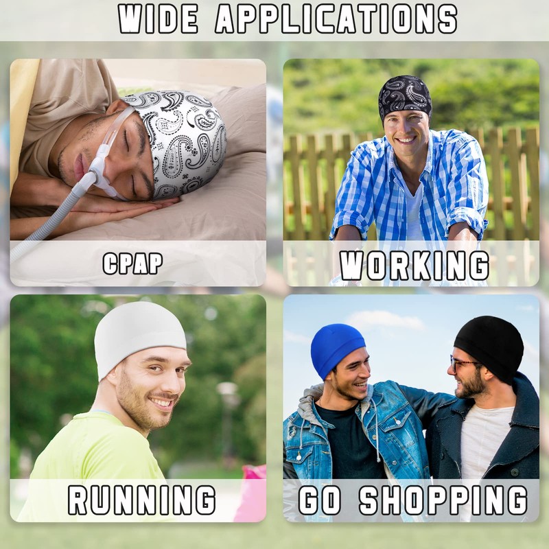 Haysandy 6 Pcs Cooling Skull Cap Motorcycle Helmet Liner Men