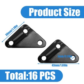 ZOWEXIQ Pack of 16 Tent Tensioners, Aluminium Alloy Tent Tensioners, Rope Tensioners, Lightweight Aluminium Triangle Alloy Rope Tensioners for Tent Outdoor Hiking Camping Picnic (Black)