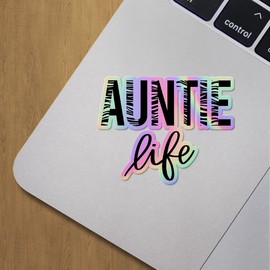 Holographic Decal Stickers of Auntie Life Premium Waterproof Vinyl Decal Stickers for Laptop Phone Accessory Helmet Car Window Mug Tuber Cup Door Wall Decoration ANDVER3g8552aHO