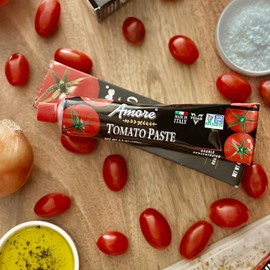 Amore Vegan Tomato Paste In A Tube - Double Concentrated, Non GMO Certitied and Made In Italy (Pack of 12)