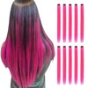 Beavorty 20 Piezas Extensiones De Cabello Rosa Clip De Color
