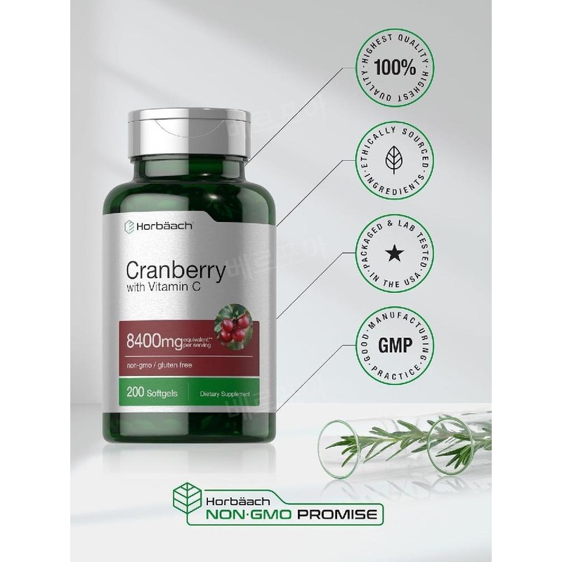 호바흐 크랜베리 8400mg 비타민C 함유 소프트젤 Horbaach Cranberry with Vitamin