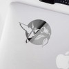 Decal Stickers of Round Hummingbird Decoration (Metallic Silver) (Set of
