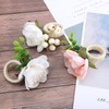 Fofetbfo Pink Flower Napkin Rings Set of 12 Silk Flower