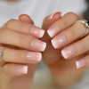CoolNail Uñas postizas francesas de color rosa y nude blancas