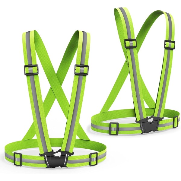 ‎Ghzaocu 2 Packs Reflective Vest Running Gear, High Visibility Reflective