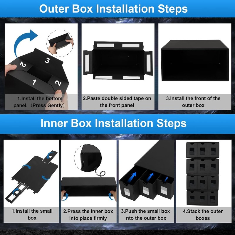 BILIPLE 12000+ Trading Card Storage Box for Commander Display, Card