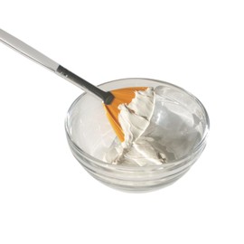 Natural Fluffy White Goat Hair Soft Fan Brush For Skincare And Esthetician (Mask Brush)