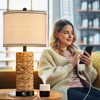 GyroVu Rattan Table Lamp Set of 2, Wicker Lamps, Dimmable
