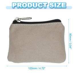 PATIKIL 3" x 5" Coin Purse Pouch, Change Purses Small Organizer Bags with Zipper Canvas for Home, Gray