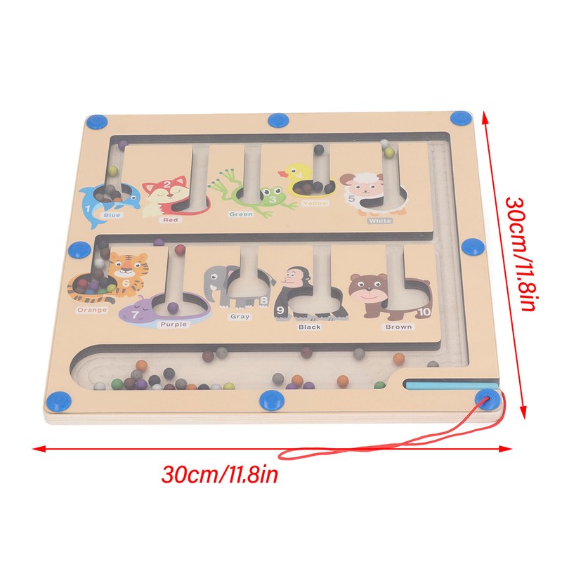 Magnetic Color and Number Maze Board Early Education Wooden Matching