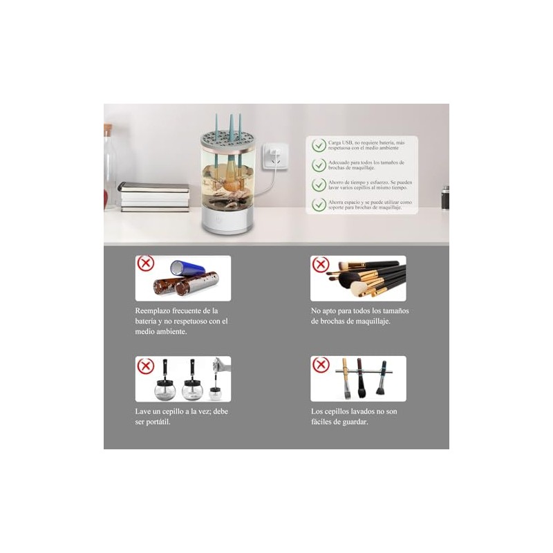 Máquina Limpiadora Automática de Brochas de Maquillaje, Spinner de Limpieza