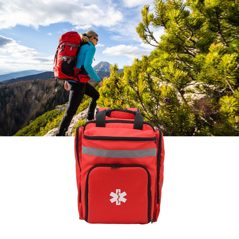 Red Firefighter Bag Large Capacity First Responder Bag Durable Emergency