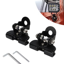 Crynod 2 PCS Car Hood Light Bar Non-Destructive Fixing Bracket,Adjustable LED Work Light Base Mounting Holder, Safety Cushioning Metal Structure Bracket Column, Universal Car Accessories (Black)