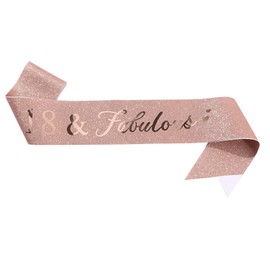 CHTENG Rose Gold Happy Birthday Sash and Tiara Rhinestone Crown Headband for Birthday Party Supplies (40th)