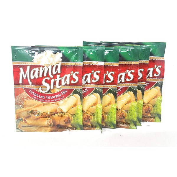 Mama Sita's Lumpiang Shanghai Mix Fried Spring Roll Seasoning Mix, Net Wt 1.4oz (40g), 6 Pack