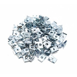 sourcing map 100x Tapping Screws Fastening Sheet Metal Nut Clip Clamp Metal 6 mm Silver