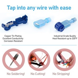 TICONN 240Pcs T Tap Wire Connectors, T Wire Quick Splice Connector, T Connectors for Wiring with Storage Case (240Pcs)