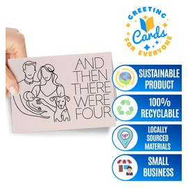 Baby Shower Card - New Baby Card for Boy, Girl or Gender Neutral - Congratulations Baby Card for Parents to be - New Mom Dad Gender Reveal Card - Pregnancy Congrats Card - And Then There Were Four