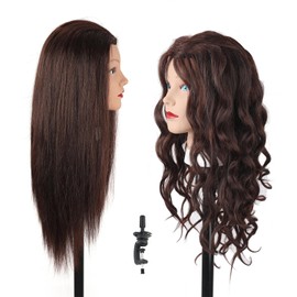 Stancia Manequin Head for Cosmentogoly Training Head and Stlyist Suppliew, Mannequin Head with 80% Human Hair, Doll Head for Hair Styling, Braiding, Practice