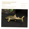 CORHAD Brass Shark Ornament Unique Desktop Decoration Small Shark Sculpture